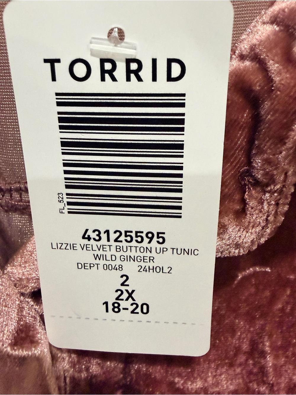 Torrid Dusty Rose Velvet Button-Down Shirt 2x - Picture 3 of 7